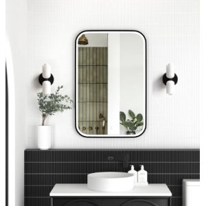 Newport Led 900(H)x600(W) Black Metal Frame Mirror- Install Horizontal or Vertical